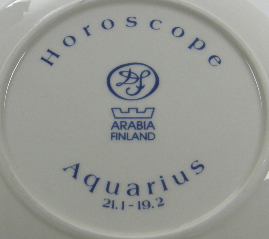 Väggfat, Horoscope, Aquarius, Vattumannen, handmålad, DvF - 2