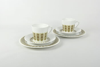 Kaffekoppar och fat+assietter, 6 delar,  Kehrä, RU