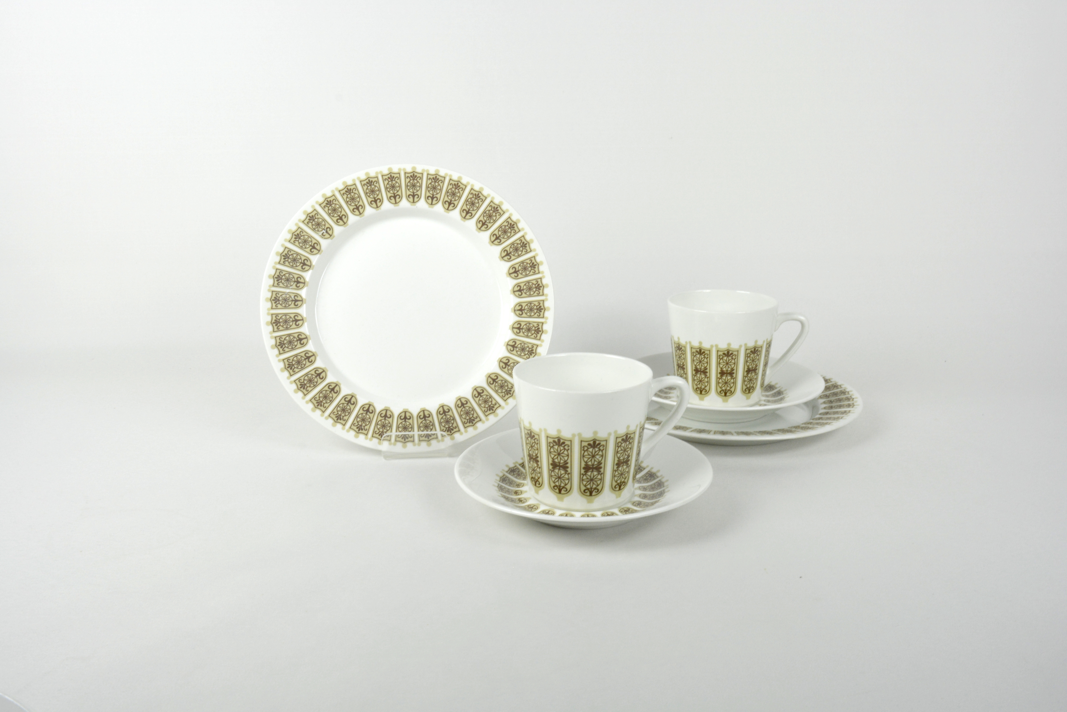 Kaffekoppar och fat+assietter, 6 delar,  Kehrä, RU - 2