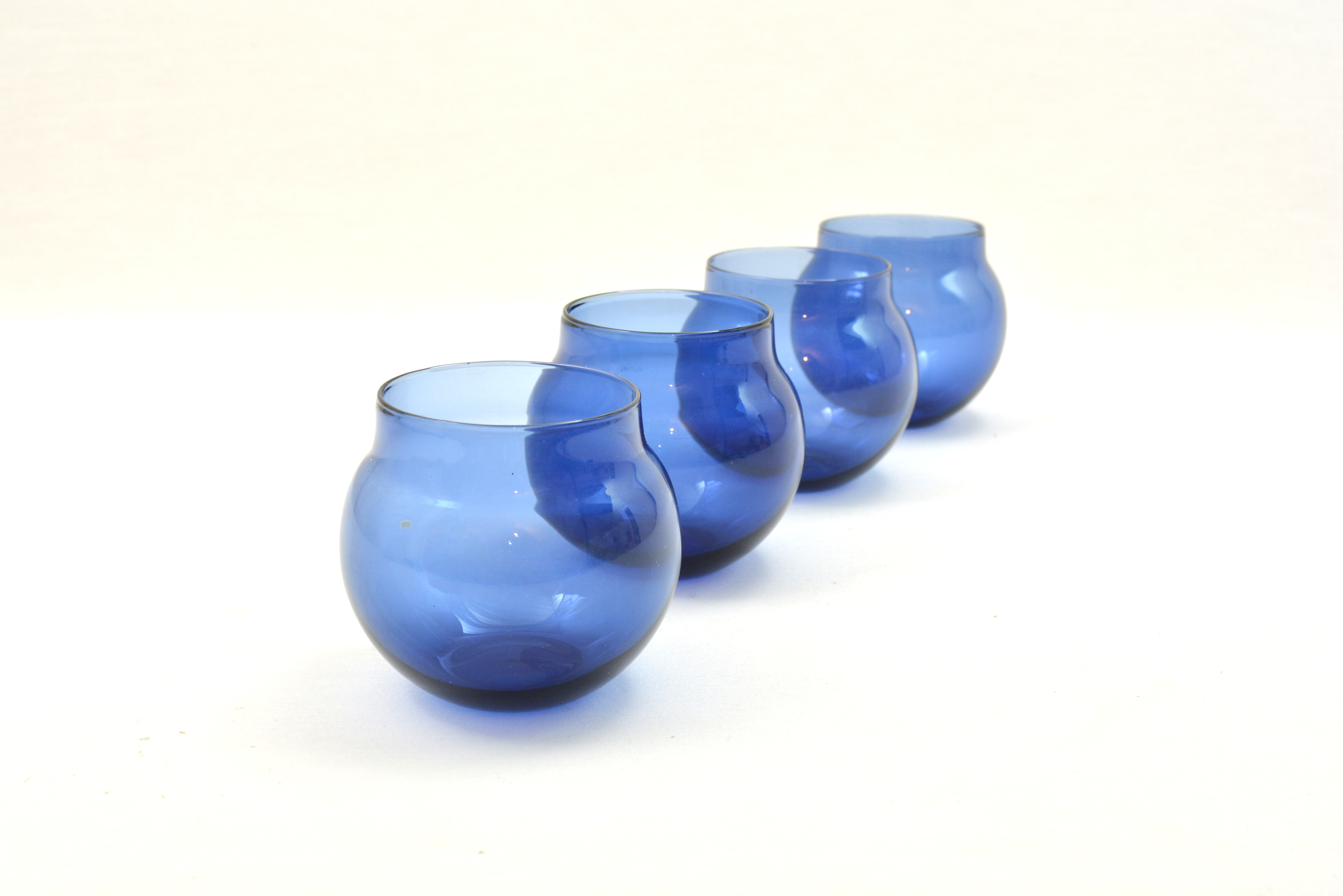 Cognacglas, 4 st,  Aromaboll,  I-102 glas, blå, TS