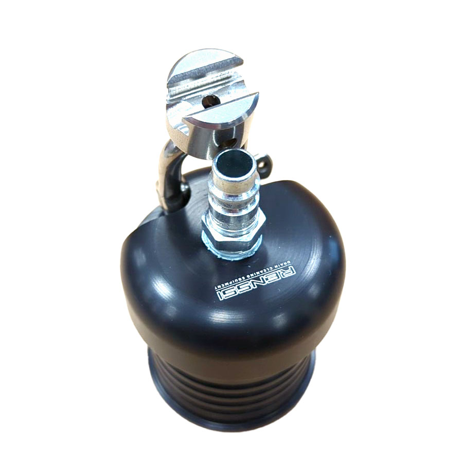 End plug DN60mm. with air connection and bracket for operating rod.