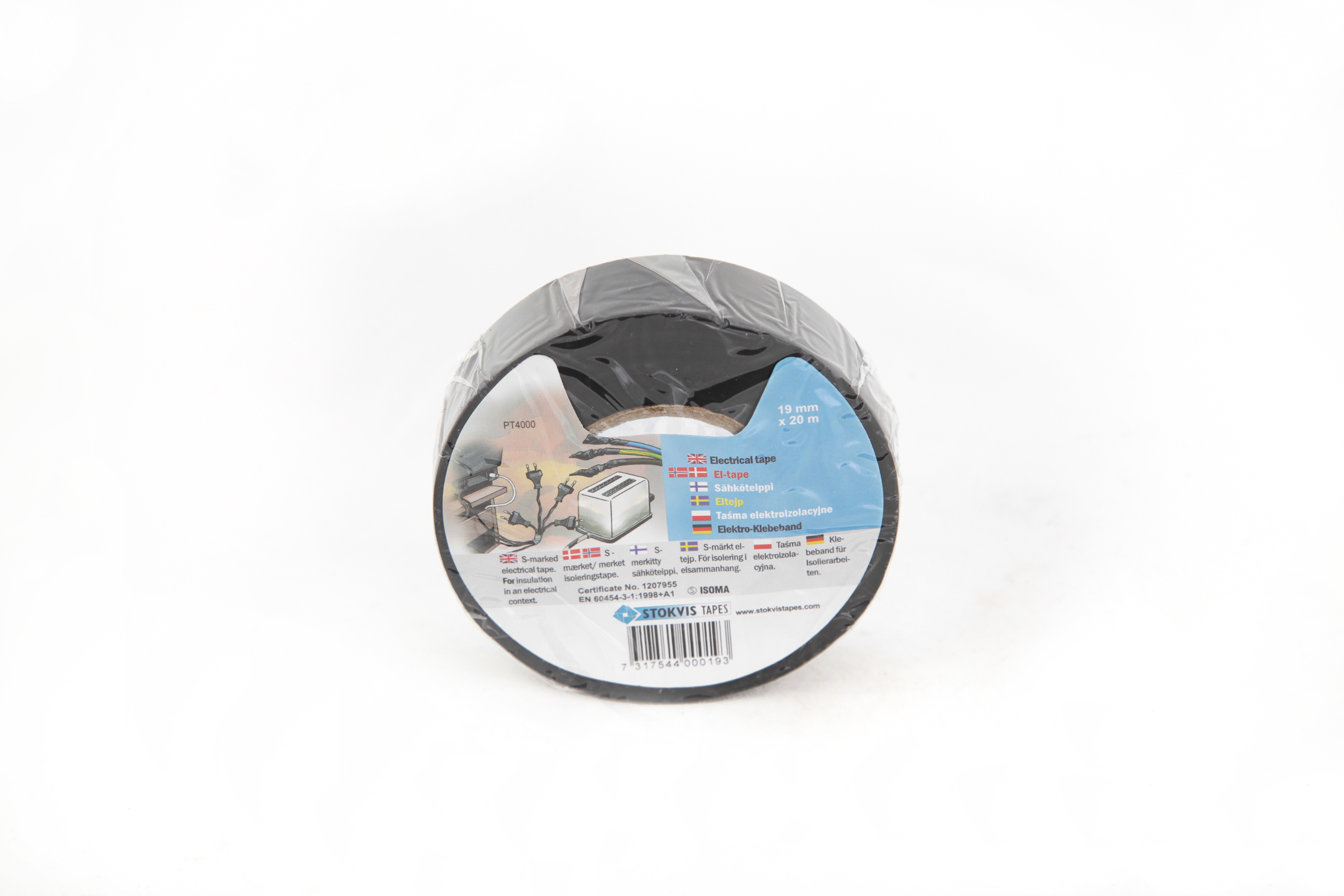Electrical tape black, 19mm. - 2
