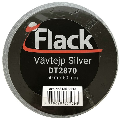 Vävtejp silver, 50mm.