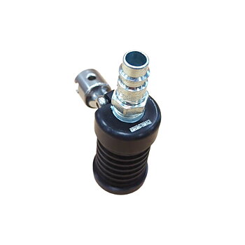 End plug DN30mm. with air connection and bracket for operating rod.