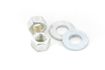 Nut with washer for cutting bit attachment