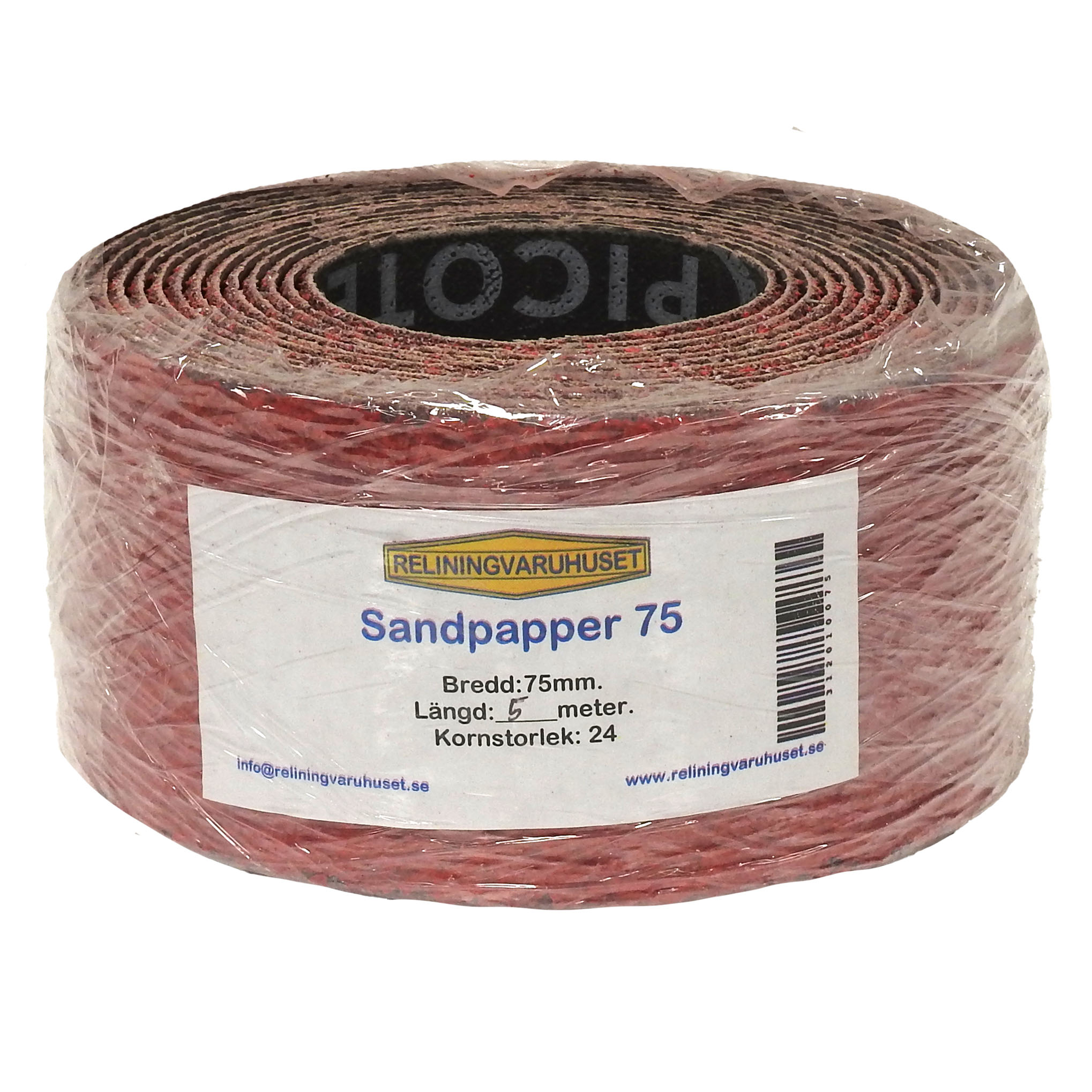 Sandpaper Red, 75mm.