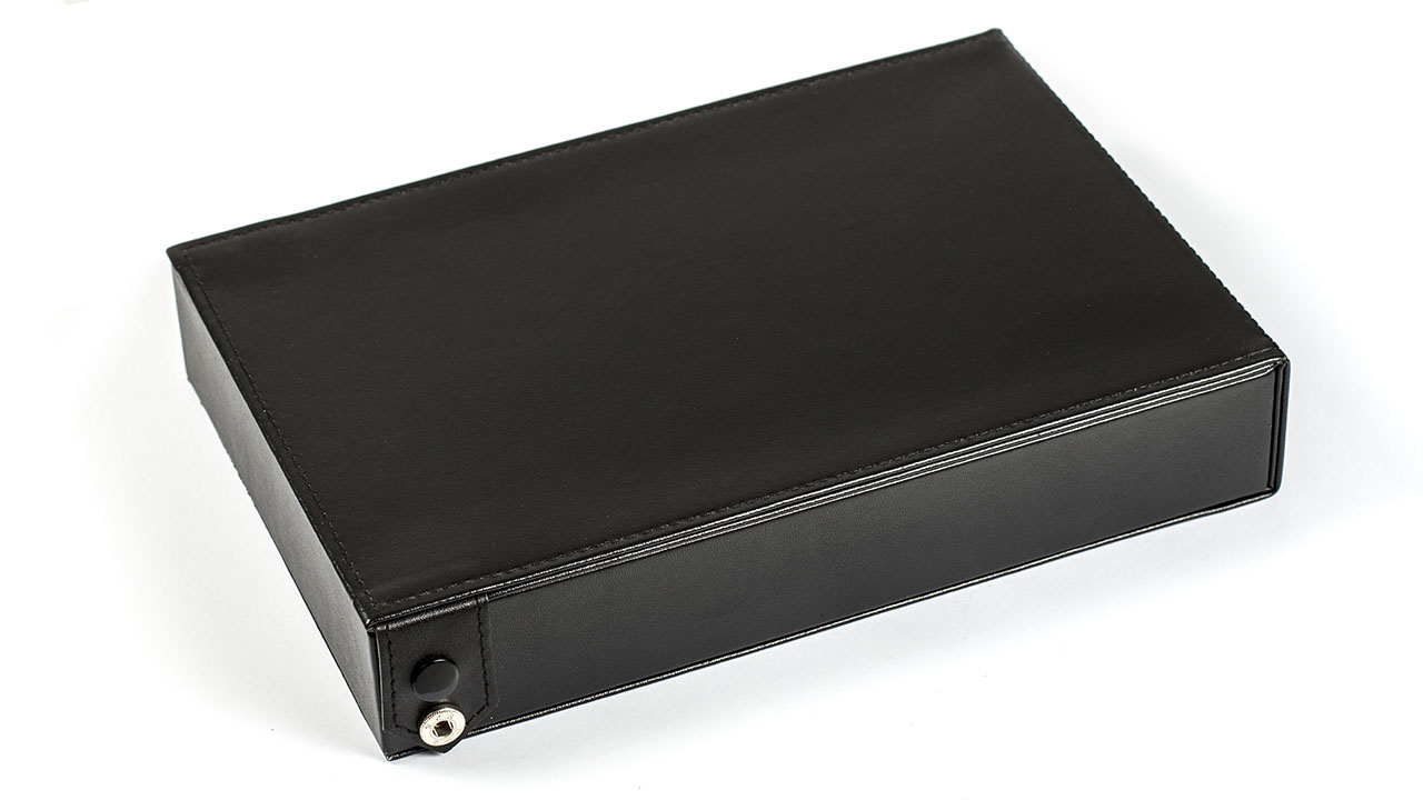 Hard case for four frames - black leather imitation