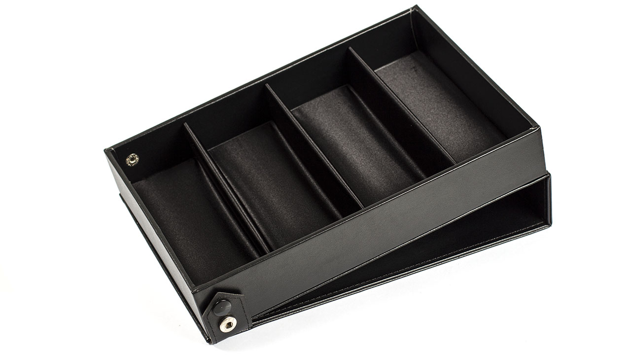 Hard case for four frames - black leather imitation - 2