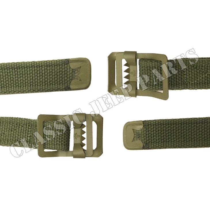 Top stowage strap set Olive Drab hardware C-tip and Anchor marked buckle - 2