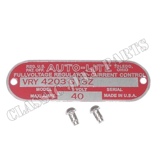 Dataplate regulator 6 volt with drive rivets