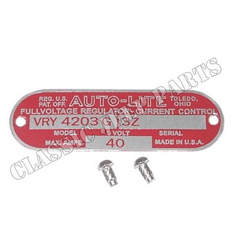 Dataplate regulator 6 volt with drive rivets