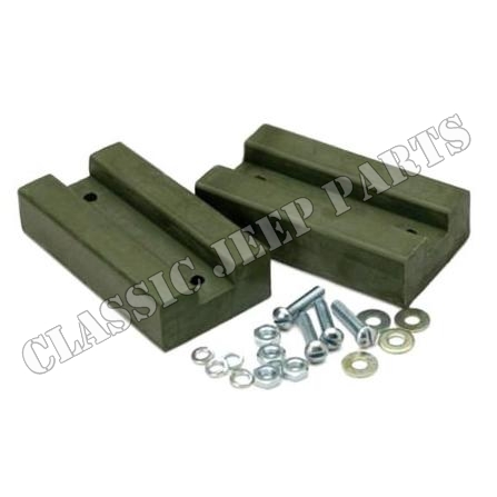 Hood blocks green rubber pair early WILLYS MB FORD GPW