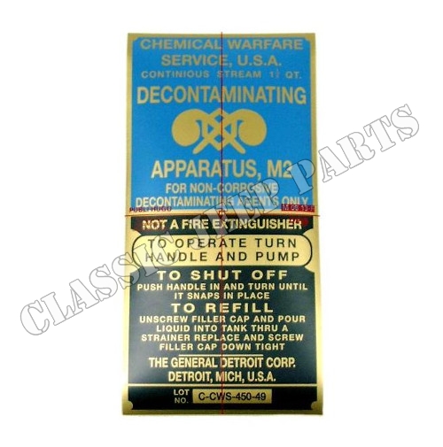 Decontaminator decal