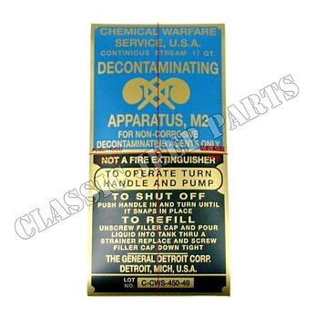 Decontaminator decal