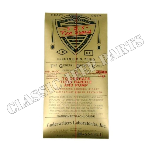 Fire extinguisher decal