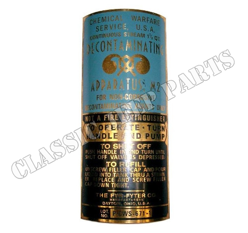 Decontaminator brass plate FYR-FYTER