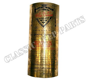 Fire extinguisher brass plate