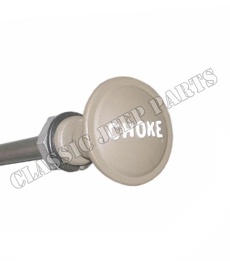 Stamped sheetmetal choke knob raised letters with wire and cover early
