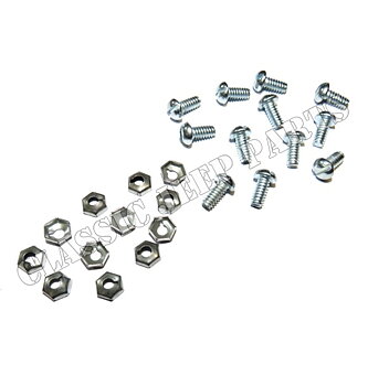 Set with 12 screws and palnuts data plates on glove box
