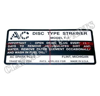 AC decal fuel filter
