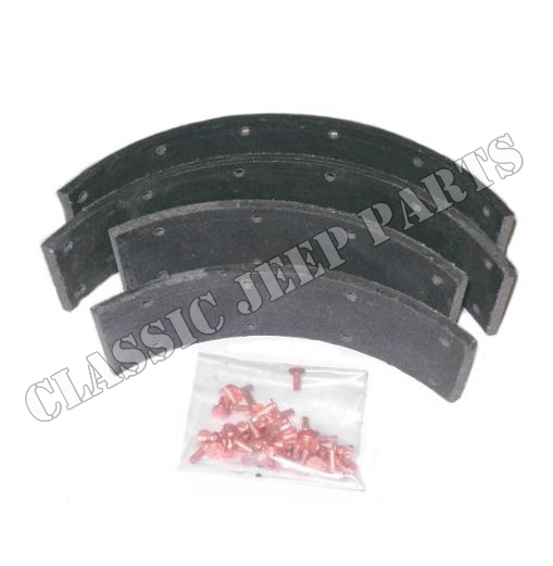 Brake shoe lining with rivets 2 wheels brake shoes with 1 3/16" between