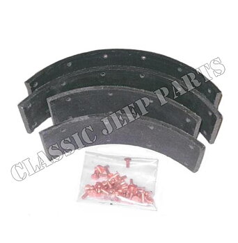Brake shoe lining with rivets 2 wheels brake shoes with 1 3/16" between rivet holes