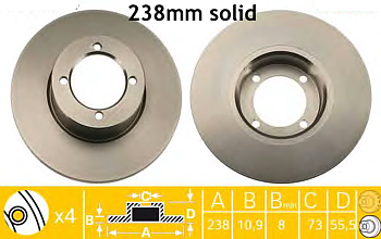 Bromsskiva Ø 238mm