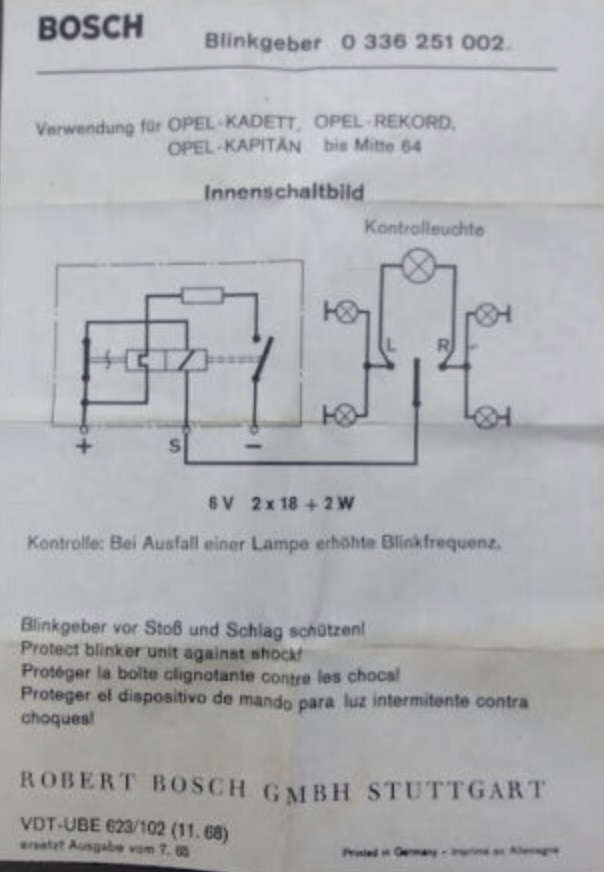 Blinkersrelä 6Volt - 3