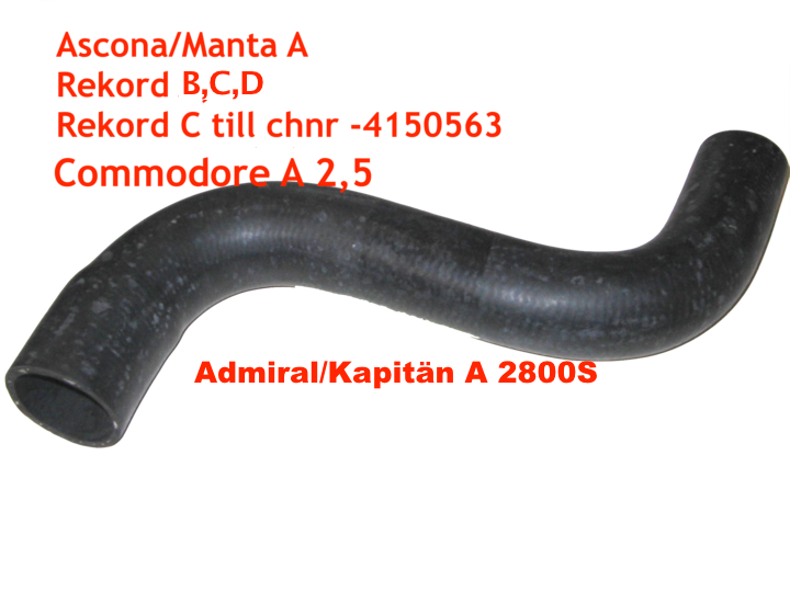 Ascona/Manta A / Rekord B/C/D - Upper Radiator Hose