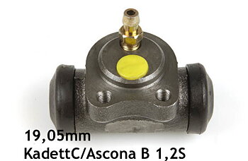Hjulcylinder bak 19,05mm-Kadett B, C 1.2S / Ascona B 1,2S