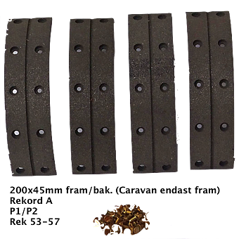 Bromsband sats, 200x45mm