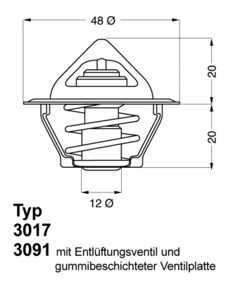 Termostaatti OHV/CIH (48mm/87 astetta)