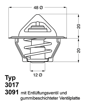 Termostat OHV/CIH (48mm/87grader)