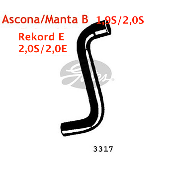Kylarslang övre-Ascona/Manta B 1,9S 2,0S / Rekord E1  2,0S/E