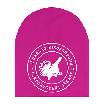 Mössa med tryck, Jägarnas Riksförbund emblem, rosa