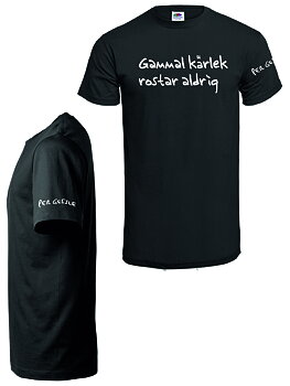 T-shirt svart Gammal kärlek rostar aldrig 