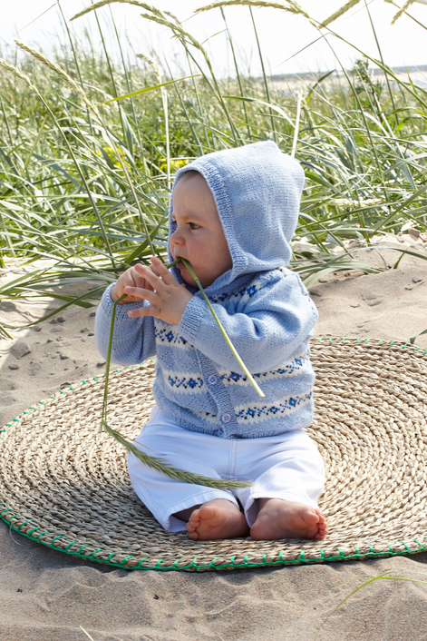 Barnkofta med luva i Baby Merino - 2