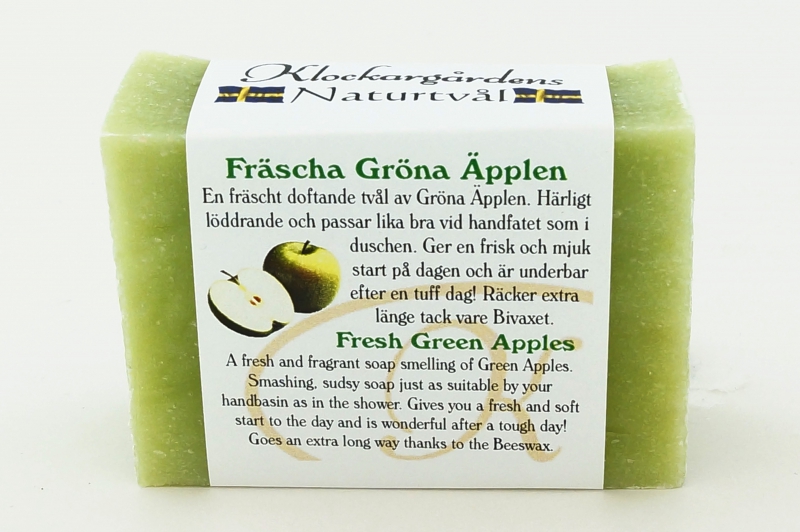Fräscha gröna äpplen, naturtvål