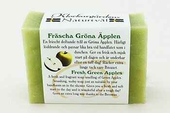 Fräscha gröna äpplen, naturtvål