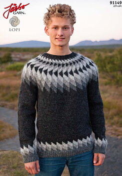 Jón, stickad tröja i Léttlopi