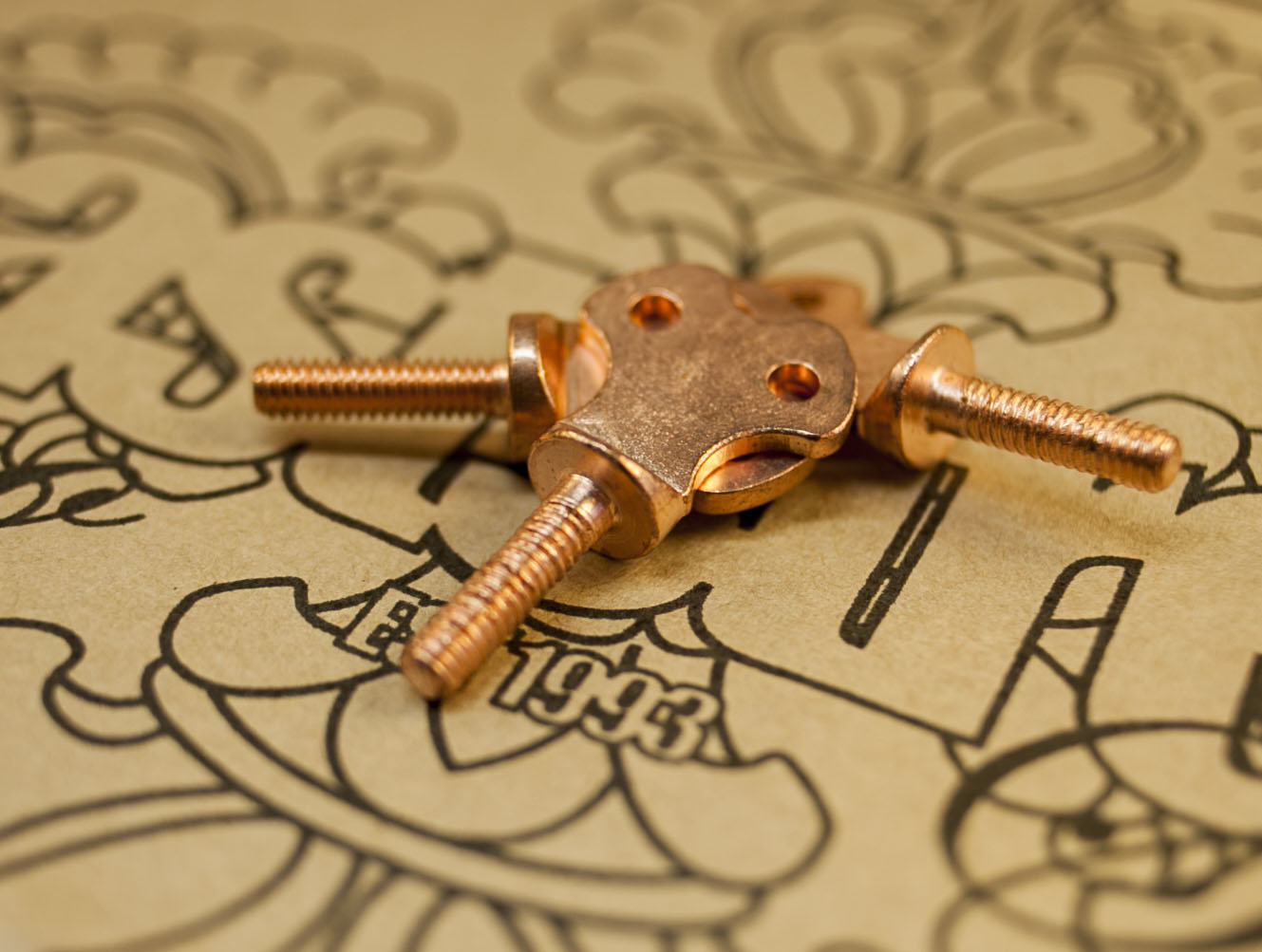 Copper plated vice screw - Winder - 2