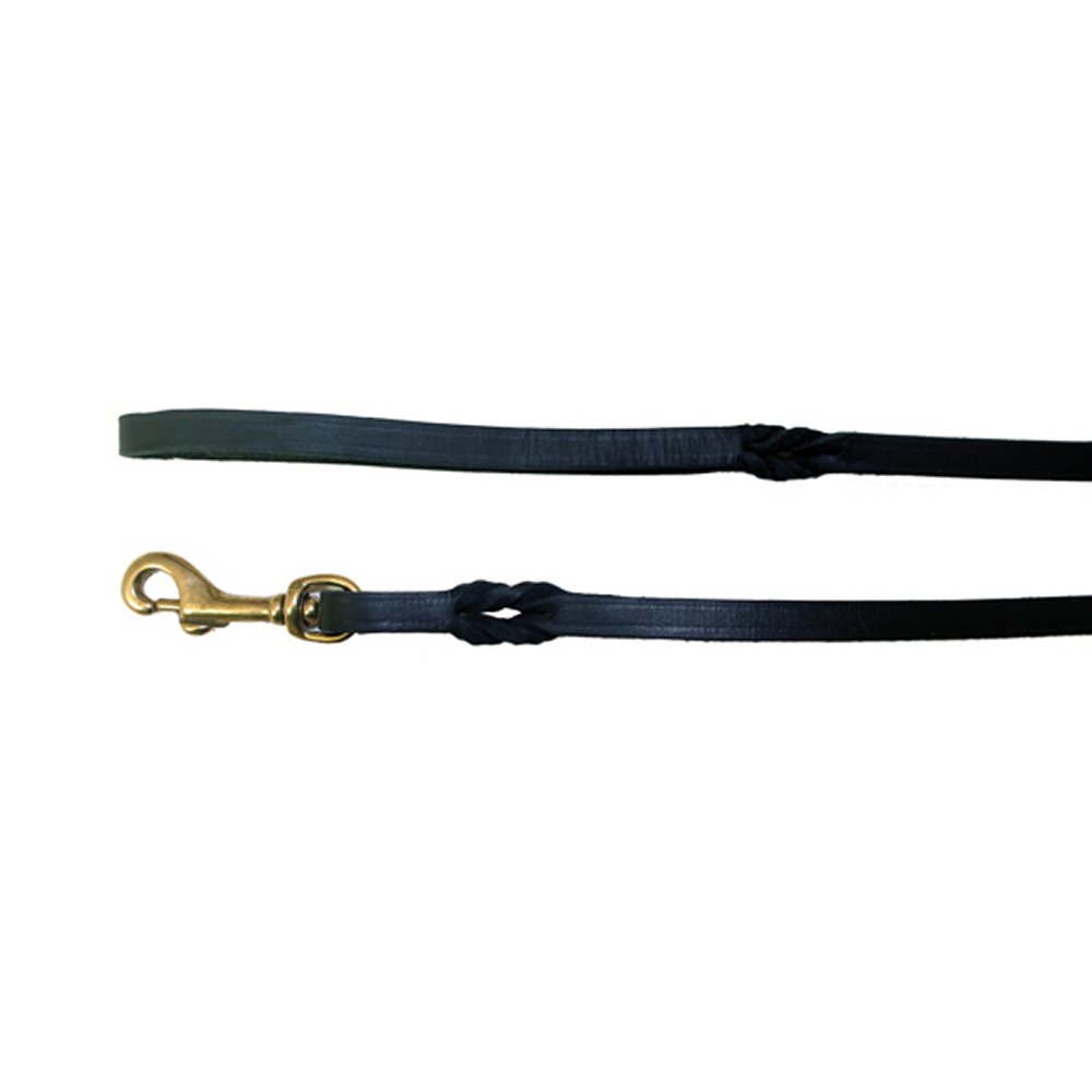 Råläder koppel m mässing Svart 6mm x 180cm