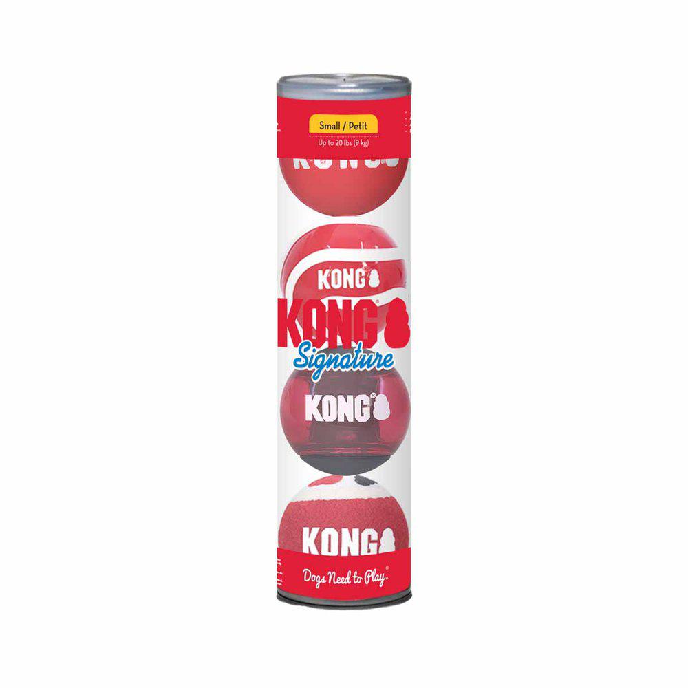 Kong Signature Balls 4-pack Small Mix Ø5,7cm