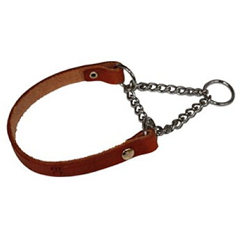 Halvstryp läderhalsband Brun (18 mm x 55 cm)
