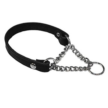 Halvstryp läderhalsband Svart