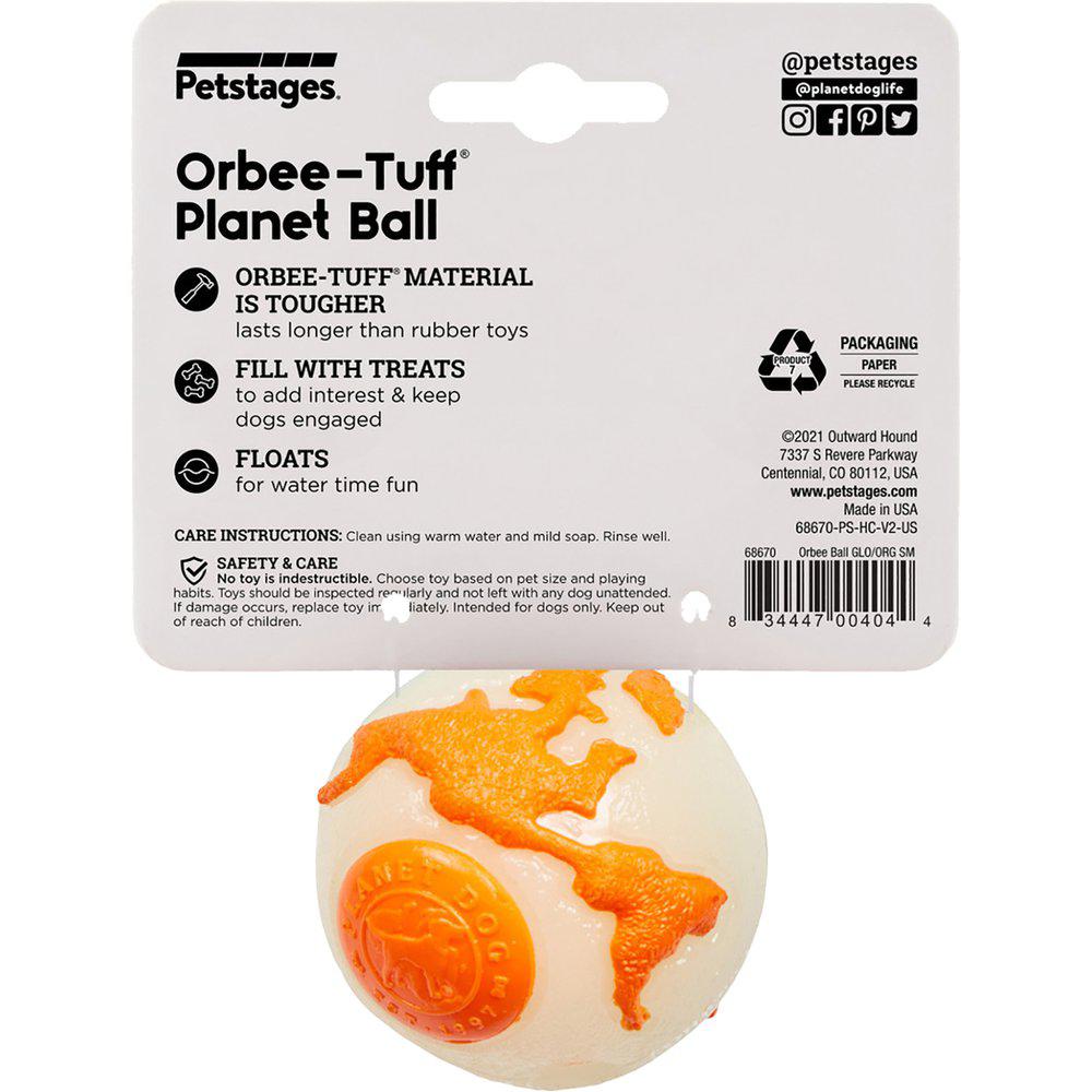 Oh Planet Dog Orbee ball Vit/Orange - 6