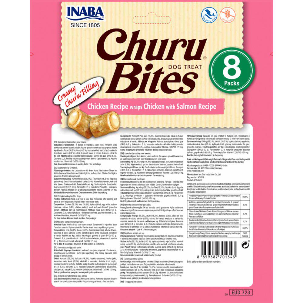 Churu Dog Bites Chicken Wraps w Salmon 8st - 2