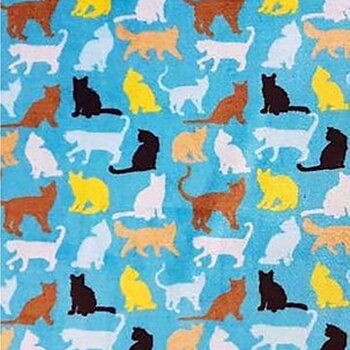 Juunik Madrass/Fleece Blå m katter