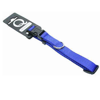 Halsband nylon ställbart blått 15mm x 35-45cm