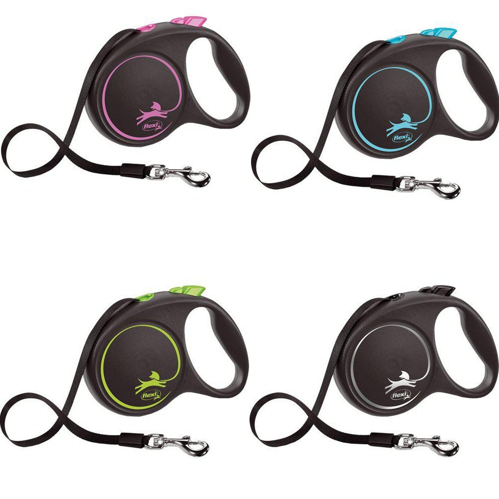 Flexi koppel Black Design Band 5 m